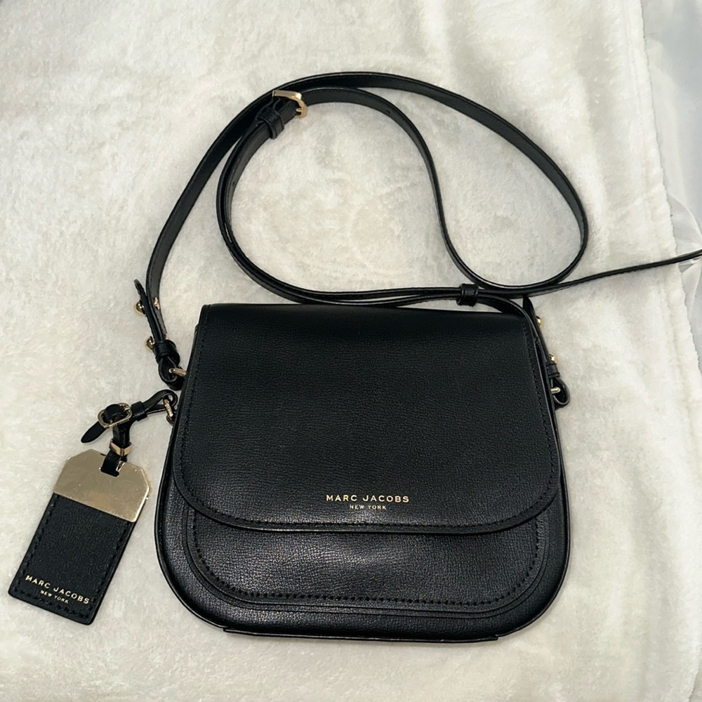 MARC JACOBS Mini Rider Flap Crossbody Bag Black